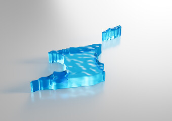 Water Ice Map Of Trinidad and Tobago Global Warming Melting Glacier In Deep Ocean Blue Water 3d...