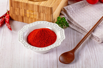 Red dry chili pepper paprika powder
