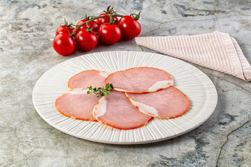 Cured dry pork meat slices