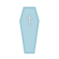 Obraz premium Blue coffin with a cross