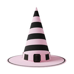 Pink and black striped witch hat