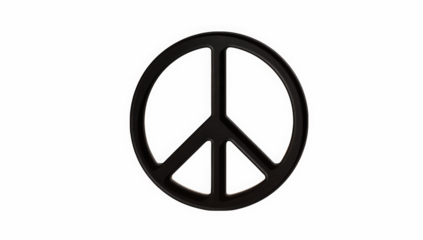 Black Peace Symbol - Global Harmony Icon