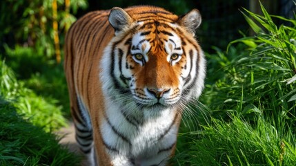 Obraz premium Majestic tiger in a natural setting.