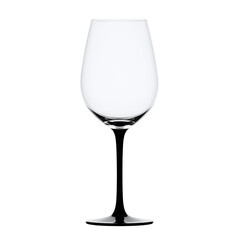 Elegant wine glass with black stem