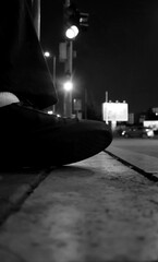 Bus station in downtown Amman, the Jordanian capital, at night.