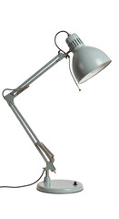 Isolated Gray Metal Desk Lamp For Illumination With Transparent Background