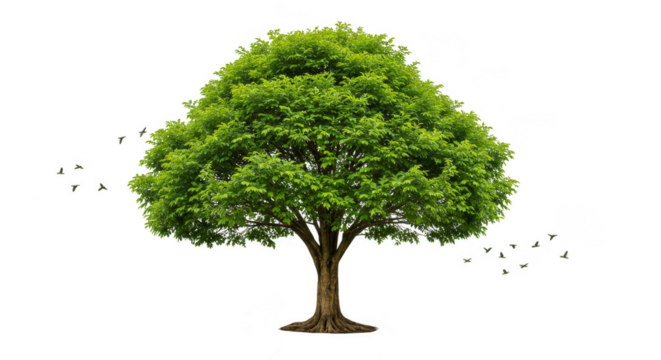 Isolated Green Tree Lush Foliage Isolated Background Transparent PNG