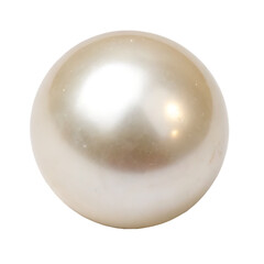 Obraz premium Single large lustrous cream colored pearl with subtle surface imperfections isolated on a transparent background
