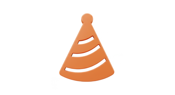 Isolated Celebration Hat Cone Cap Anniversary Graphic Element Party 3d