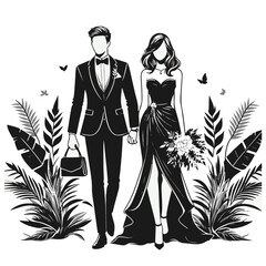 wedding couple vector