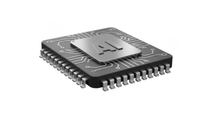 Isolated Rendering of an AI Microchip for Future Technology
