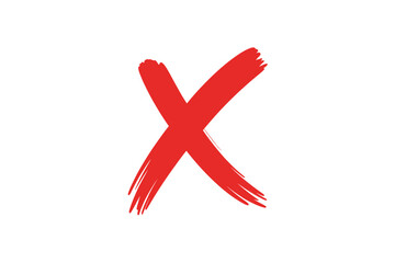 Obraz premium Red X Mark: Bold red X, a universal symbol of rejection, error, and the concept of wrongness, making it a versatile visual for concepts such as mistakes, errors, and cancellation.