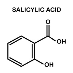 Chemical structure of salicylic acid or beta-hydroxy acid.