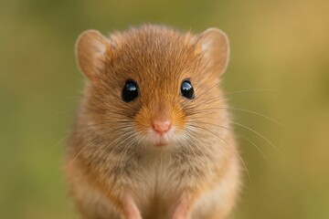 Obraz premium A hamster's inquisitive stare into the camera lens