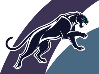 Fototapeta premium Powerful Black Panther Silhouette with Tribal Design