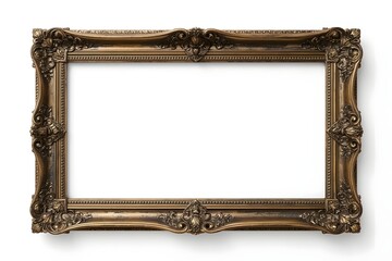 Ornate Gold Picture Frame. An antique ornate gold leafed picture frame isolated on a white background