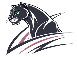 Powerful Black Panther Silhouette with Tribal Design