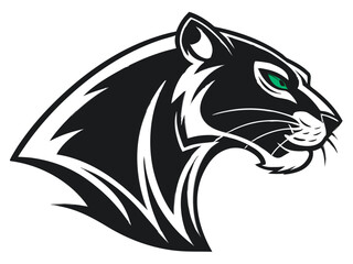 Obraz premium Powerful Black Panther Silhouette with Tribal Design