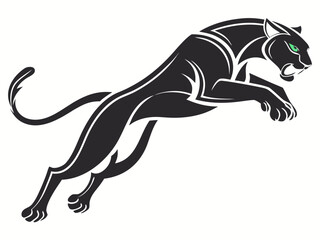 Obraz premium Powerful Black Panther Silhouette with Tribal Design