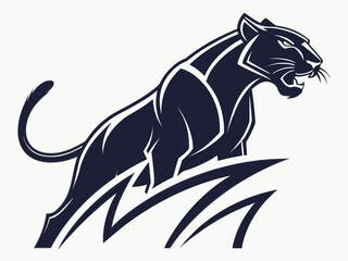 Powerful Black Panther Silhouette with Tribal Design