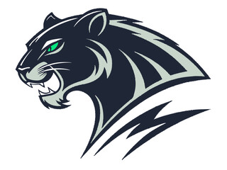 Powerful Black Panther Silhouette with Tribal Design