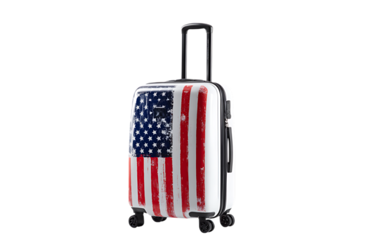 Carry-on Suitcase with American Flag Design