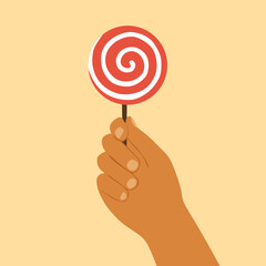 mockup design of hand holding lollipop