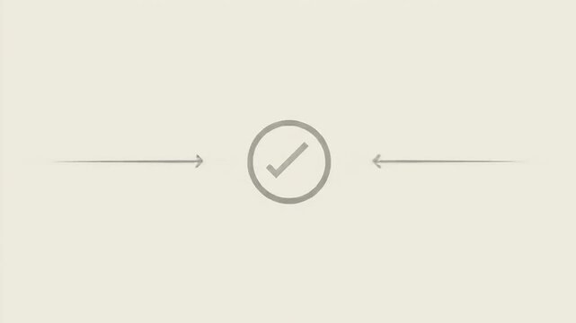 Minimalist design featuring a check mark symbol, indicating approval or completion, set against a neutral background