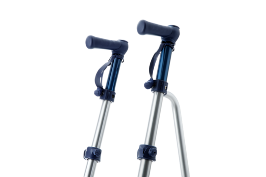Close-up of a walker's adjustable handles.