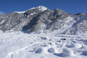 snow covered mountains