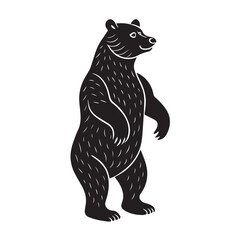 Minimalist Bear Silhouette Standing Upright