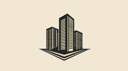 Modern construction building logo design for corporate branding and architecture firms.