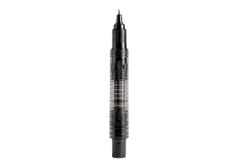 Sleek black pen with a transparent grid.