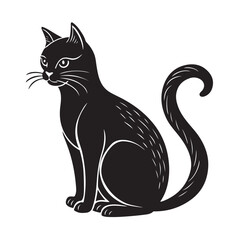 Minimalist Cat Silhouette Sitting by Window