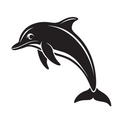 Minimalist Dolphin Leaping Silhouette