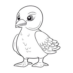 Obraz premium outlined Albatross coloring page illustration.