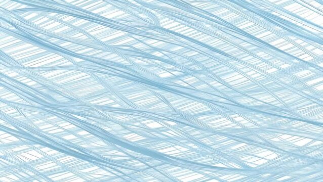 Abstract pattern of flowing light blue wavy lines on a white background