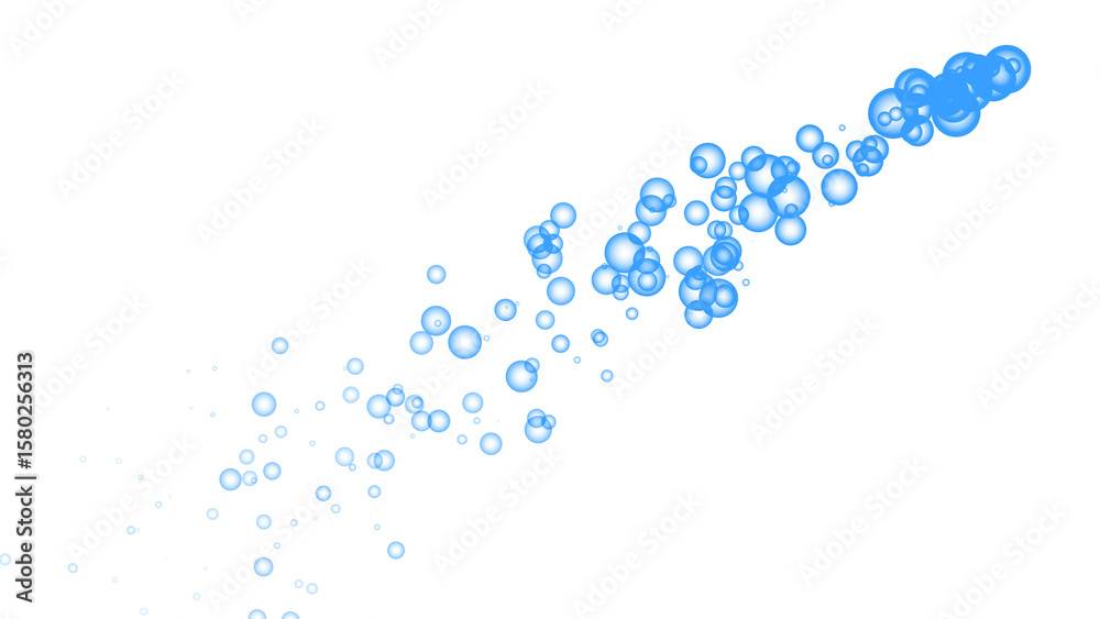 Wall mural blue bubbles overlay effect on transparent background design element
