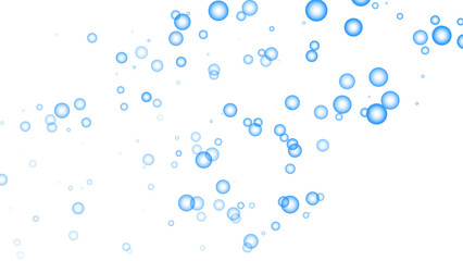 Blue bubbles overlay effect on transparent background design element