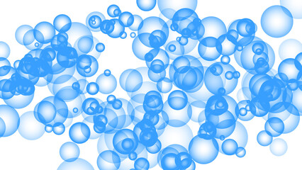 Blue bubbles overlay effect on transparent background design element