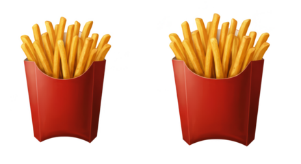 Crispy Fries Illustration In A Red Container Transparent Background