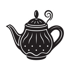 Minimalist Teapot with Steam Silhouette