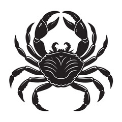 Crab Silhouette with Extended Claws