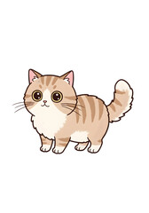Obraz premium Cute Cartoon Illustration of a Beige Cat with Transparent Background