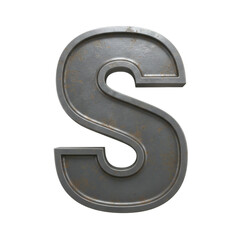 Metal Letter S Alphabet Isolated Graphic Design Element Transparent