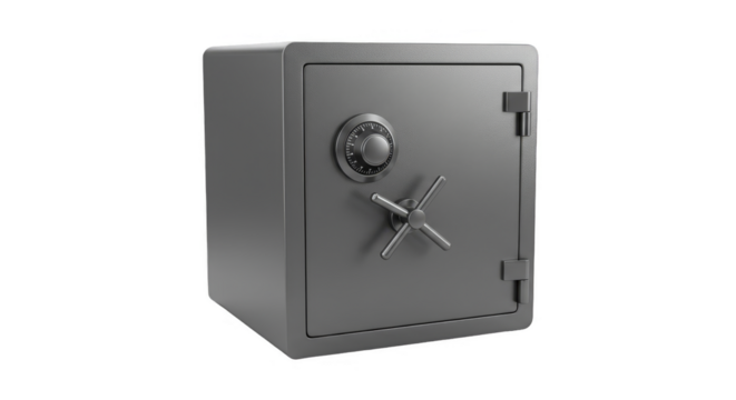 Metal Safe Strongbox Protection for Valuables Transparent Background 3d