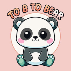 Cute panda bear cartoon illustration for kids and children books animal drawing kawaii design vector art 100