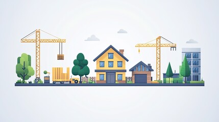 Set of 16 Environmental Green Building and Construction Icons, Vector Illustration