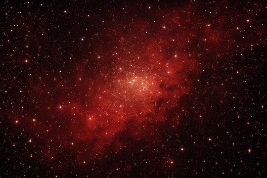 A cosmic canvas of stars in deep red hues, painting a picture of the universe's vastness and mystery