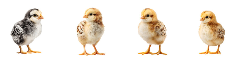 Fototapeta premium Cute Baby Chicks Isolated on White Background